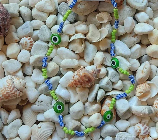 Groene boze oog ketting