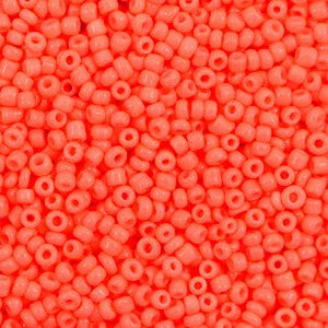 Rocailles 12/0 (2mm) Neon coral orange