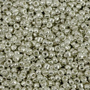 Rocailles 12/0 (2mm) Metallic shine warm silver